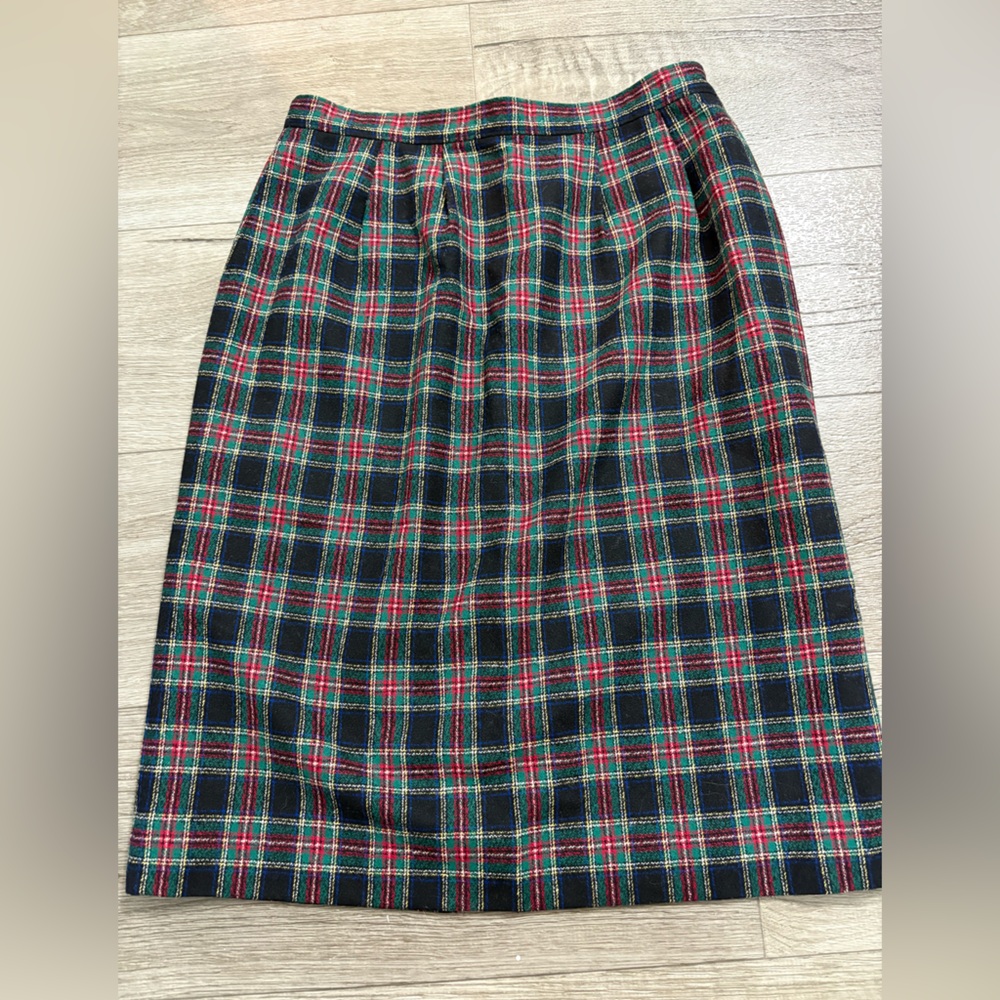 Pendleton Green and Blue Midi Straight Skirt